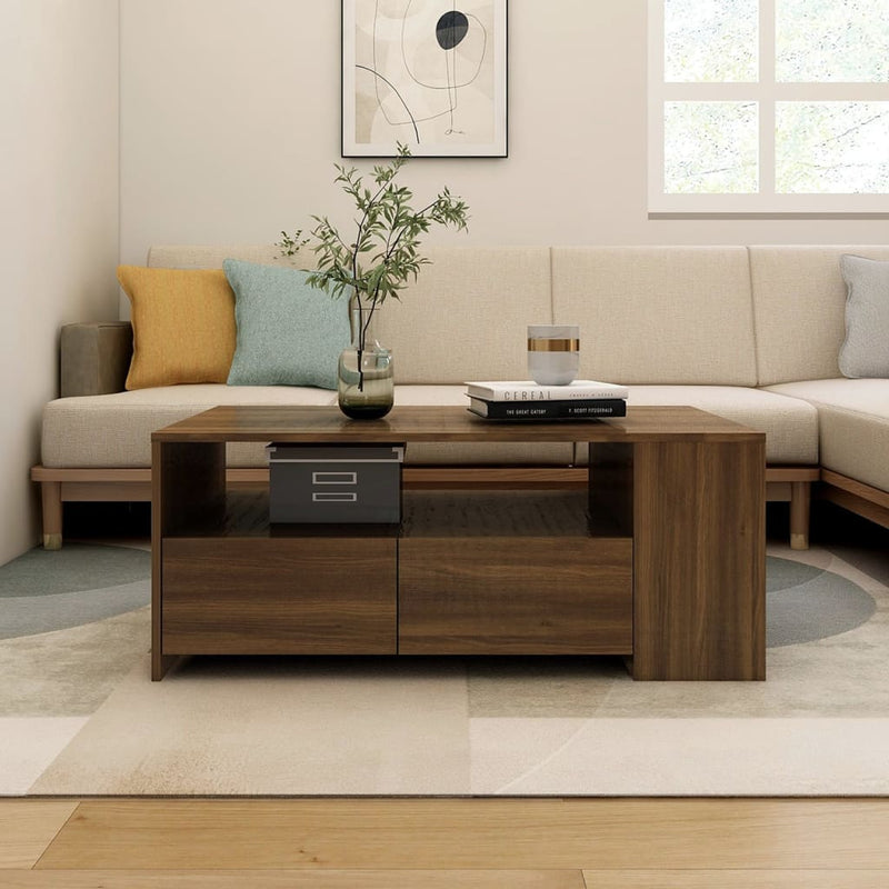 Coffee Table Brown Oak 102x55x42 cm Engineered Wood Payday Deals