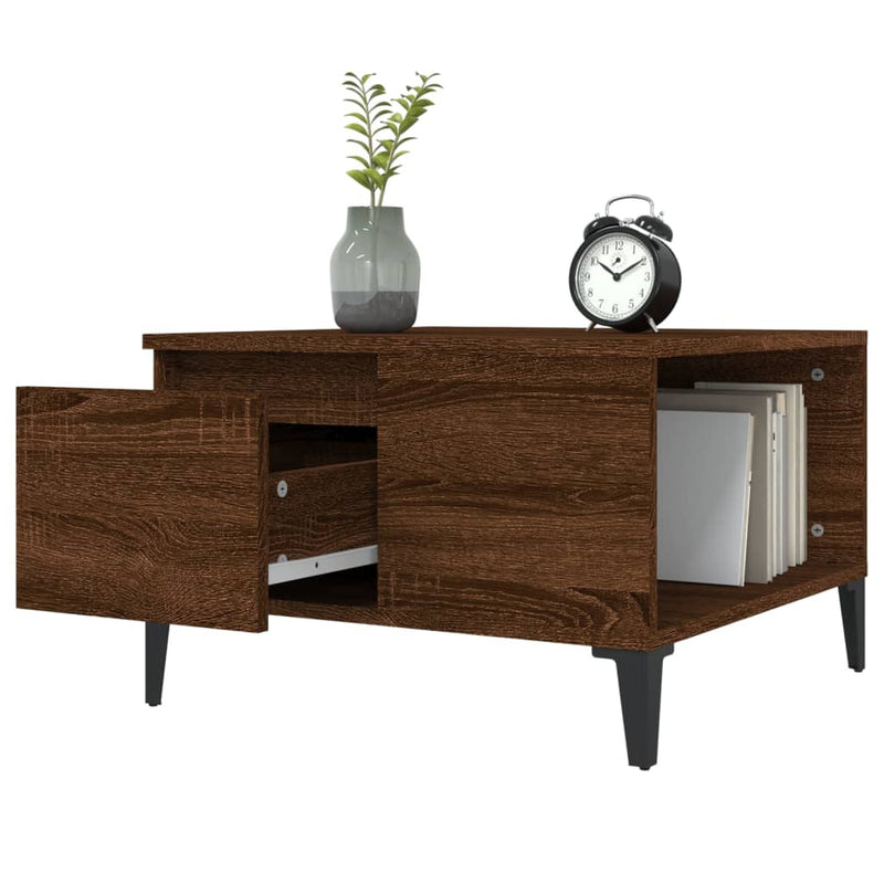 Coffee Table Brown Oak 55x55x36.5 cm Engineered Wood Payday Deals