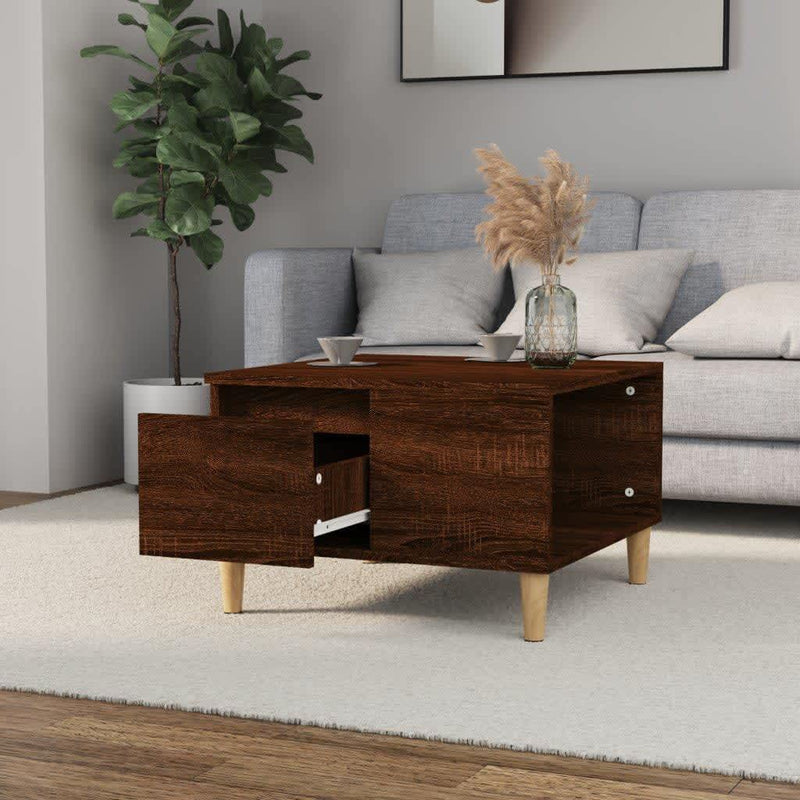 Coffee Table Brown Oak 55x55x36.5 cm Engineered Wood Payday Deals