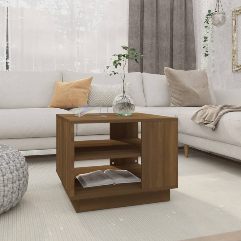 Coffee Table Brown Oak 55x55x43 cm Engineered Wood Payday Deals