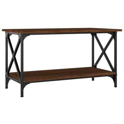 Coffee Table Brown Oak 80x45x45 cm Engineered Wood and Iron Payday Deals