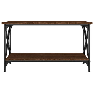 Coffee Table Brown Oak 80x45x45 cm Engineered Wood and Iron Payday Deals