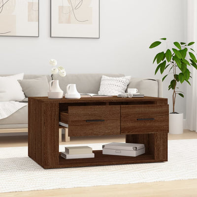 Coffee Table Brown Oak 80x50x40 cm Engineered Wood Payday Deals