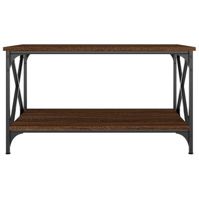 Coffee Table Brown Oak 80x50x45 cm Engineered Wood and Iron Payday Deals