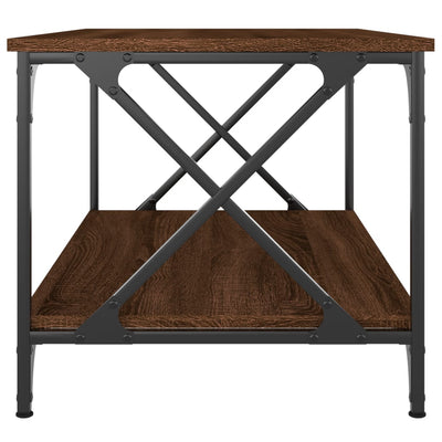 Coffee Table Brown Oak 80x50x45 cm Engineered Wood and Iron Payday Deals