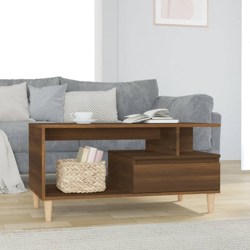 Coffee Table Brown Oak 90x49x45 cm Engineered Wood Payday Deals