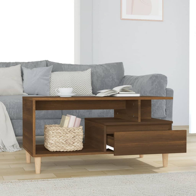 Coffee Table Brown Oak 90x49x45 cm Engineered Wood Payday Deals