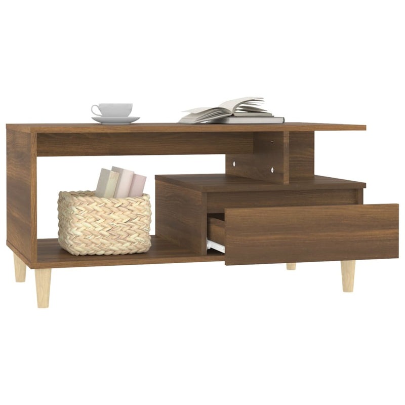 Coffee Table Brown Oak 90x49x45 cm Engineered Wood Payday Deals