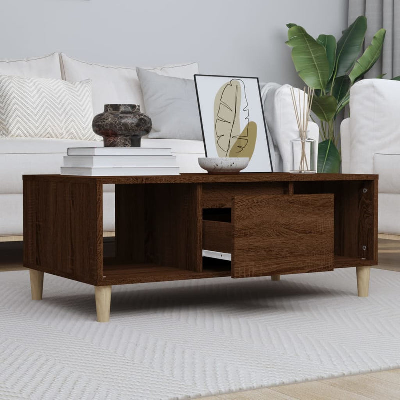 Coffee Table Brown Oak 90x50x36.5 cm Engineered Wood Payday Deals