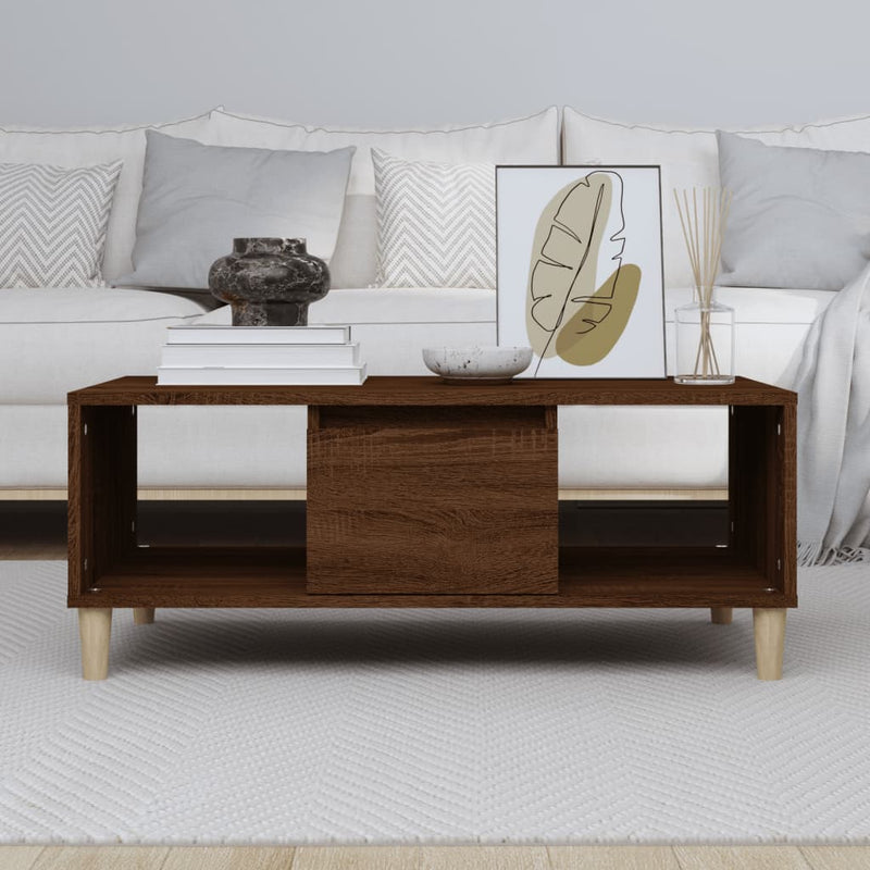 Coffee Table Brown Oak 90x50x36.5 cm Engineered Wood Payday Deals