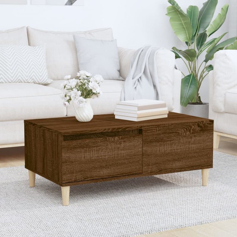 Coffee Table Brown Oak 90x50x36.5 cm Engineered Wood Payday Deals