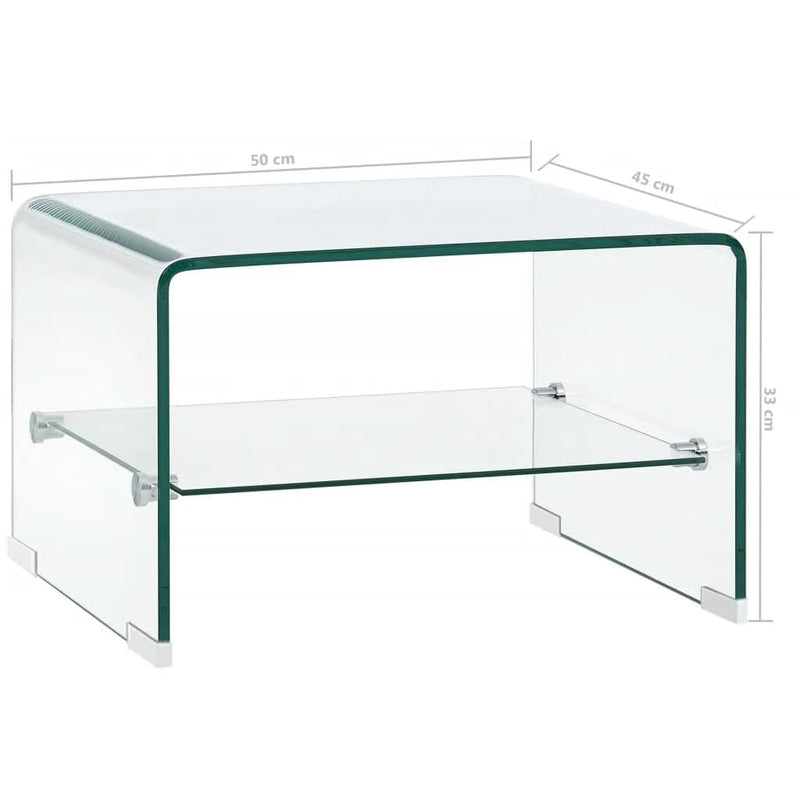 Coffee Table Clear 50x45x33 cm Tempered Glass Payday Deals
