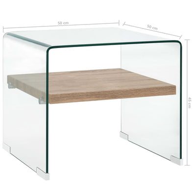 Coffee Table Clear 50x50x45 cm Tempered Glass Payday Deals