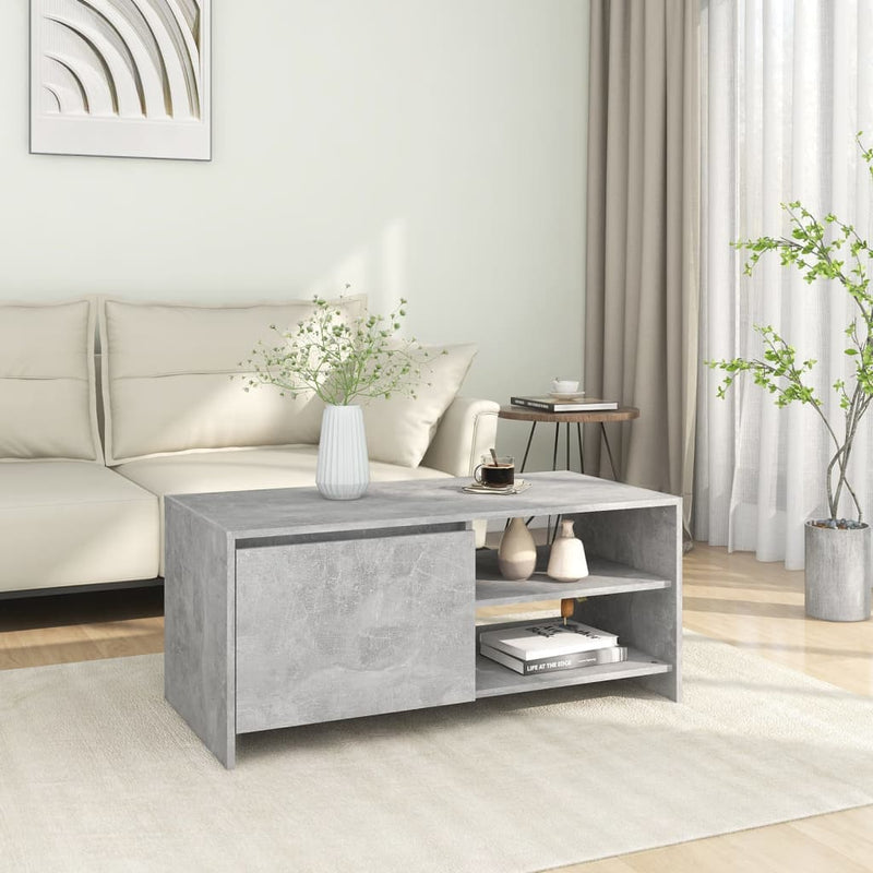 Coffee Table Concrete Grey 102x50x45 cm Engineered Wood Payday Deals