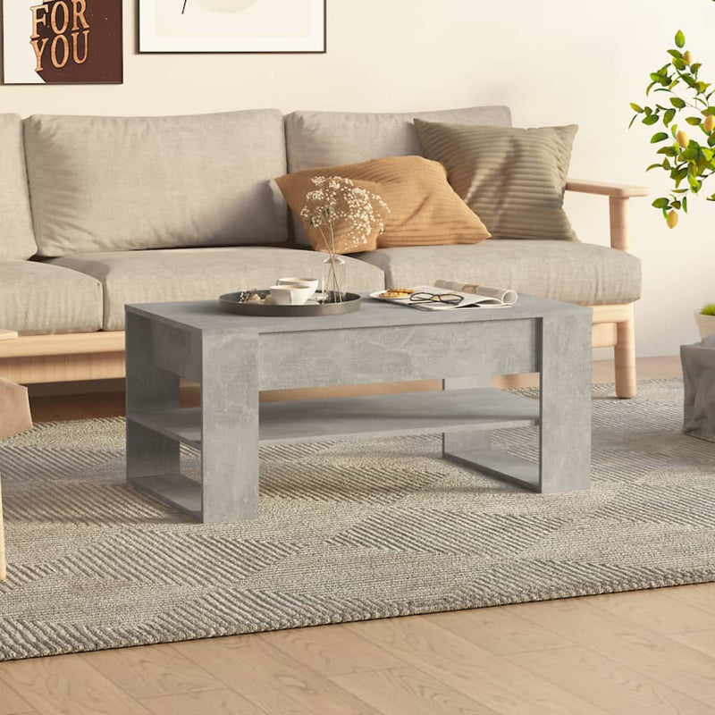 Coffee Table Concrete Grey 102x55x45 cm Engineered Wood Payday Deals