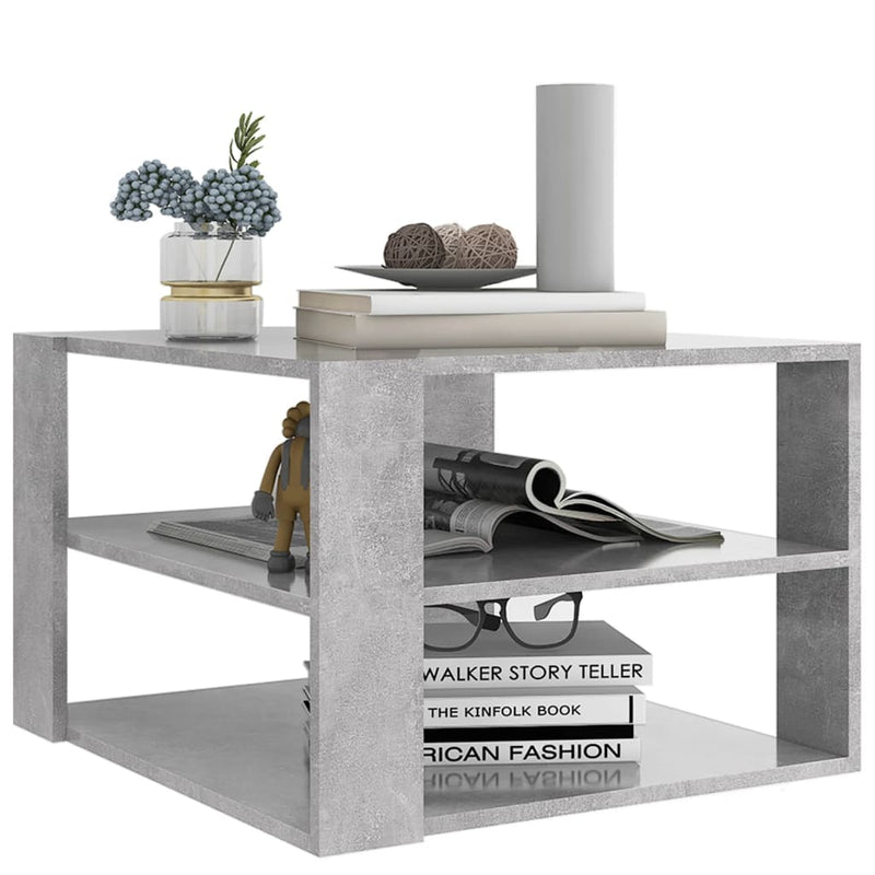Coffee Table Concrete Grey 60x60x40 cm Engineered Wood Payday Deals