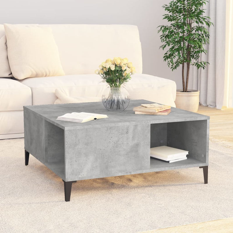 Coffee Table Concrete Grey 80x80x36.5 cm Engineered Wood Payday Deals