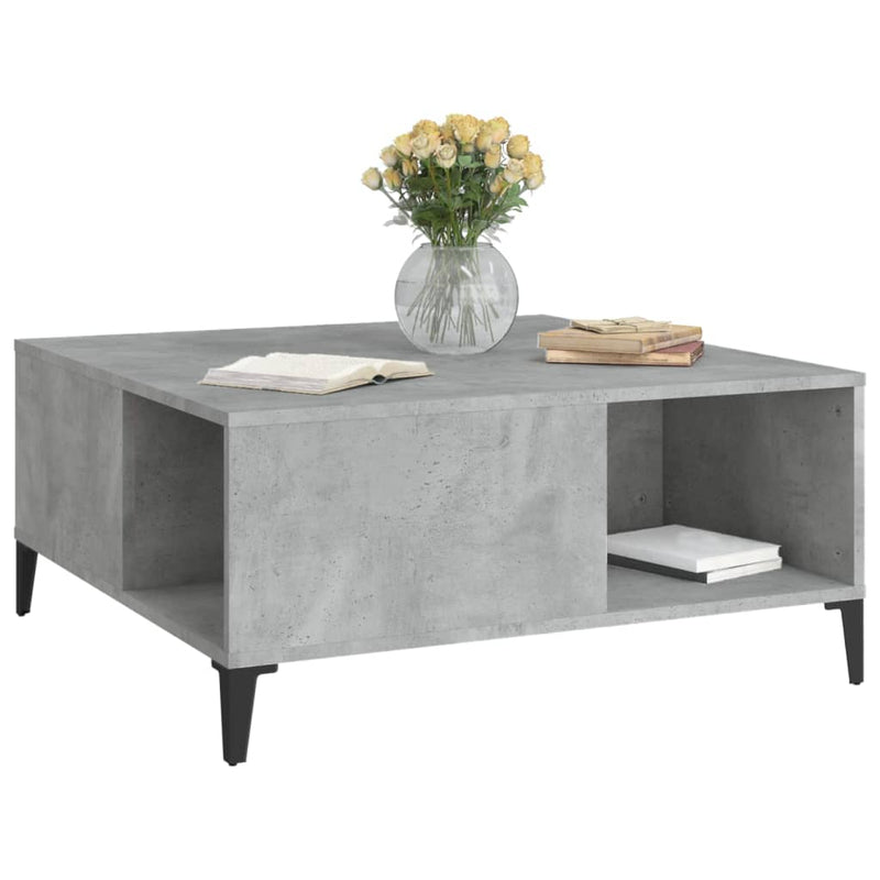 Coffee Table Concrete Grey 80x80x36.5 cm Engineered Wood Payday Deals