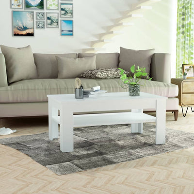 Coffee Table Engineered Wood 110x65x48 cm White Payday Deals