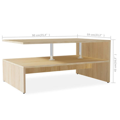 Coffee Table Engineered Wood 90x59x42 cm Oak Payday Deals