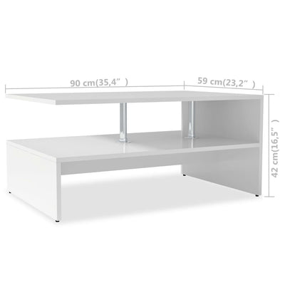 Coffee Table Engineered Wood 90x59x42 cm White Payday Deals