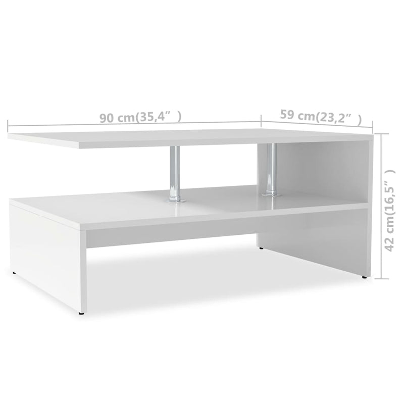 Coffee Table Engineered Wood 90x59x42 cm White Payday Deals