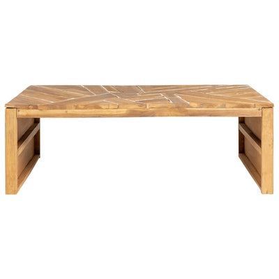 Coffee Table Erosion Solid Teak Wood 110x35x38 cm Payday Deals