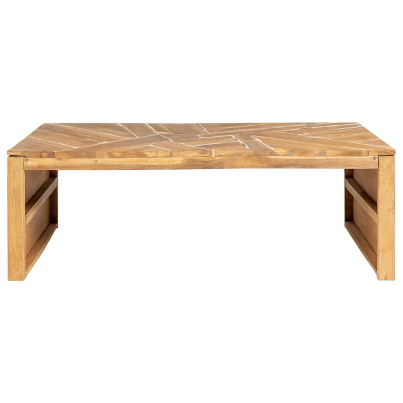 Coffee Table Erosion Solid Teak Wood 110x35x38 cm Payday Deals