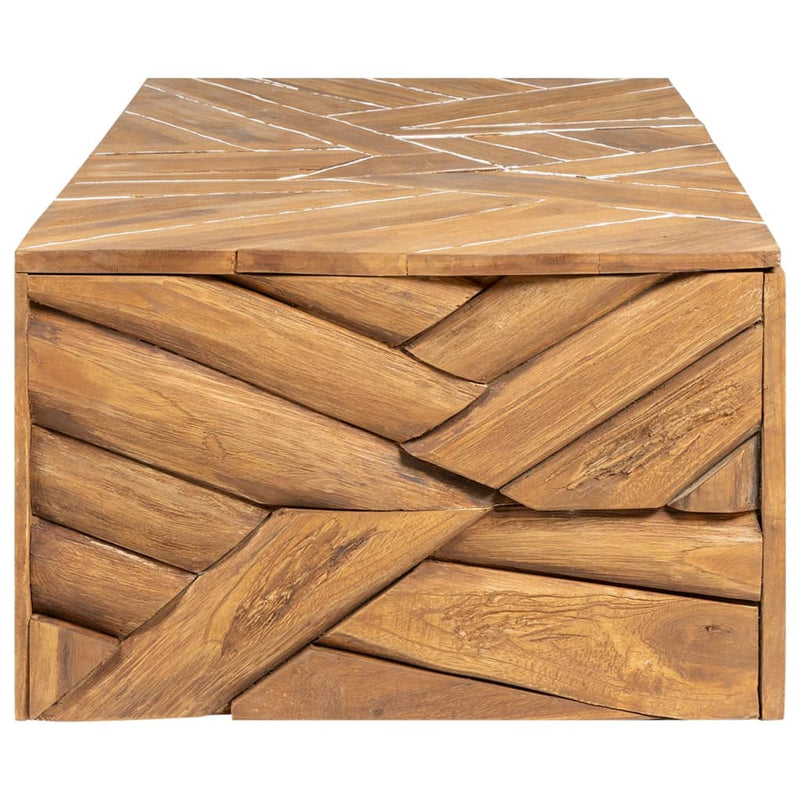 Coffee Table Erosion Solid Teak Wood 110x35x38 cm Payday Deals