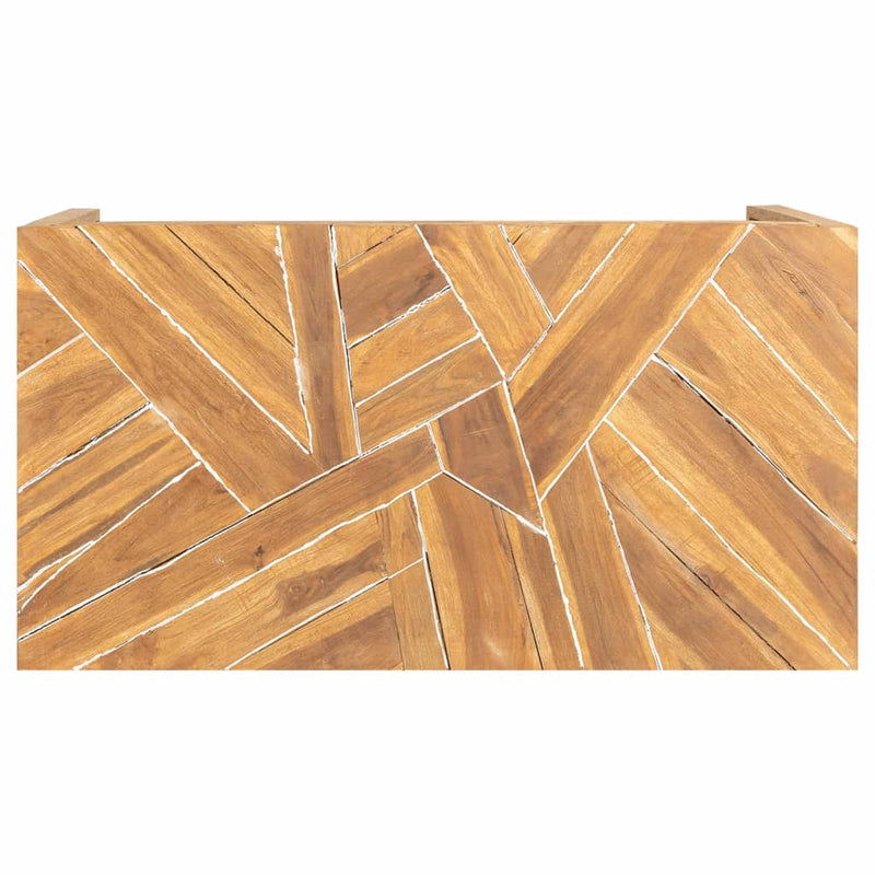Coffee Table Erosion Solid Teak Wood 110x35x38 cm Payday Deals