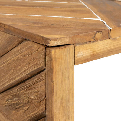 Coffee Table Erosion Solid Teak Wood 110x35x38 cm Payday Deals