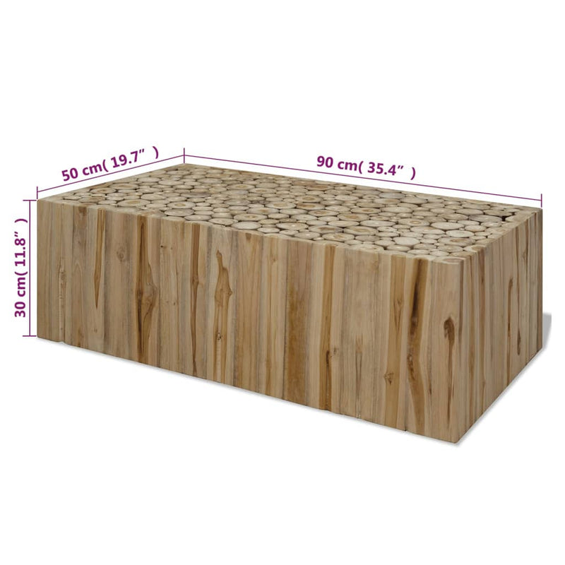 Coffee Table Genuine Teak 90x50x30 cm Payday Deals