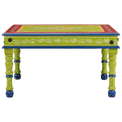 Coffee Table Green Hand Painted Solid Wood Mango Payday Deals