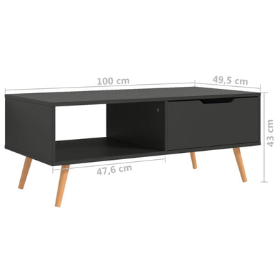 Coffee Table Grey 100x49.5x43 cm Engineered Wood Payday Deals
