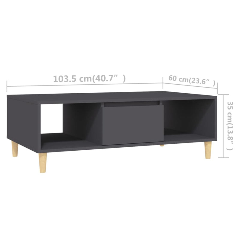 Coffee Table Grey 103.5x60x35 cm Engineered Wood Payday Deals