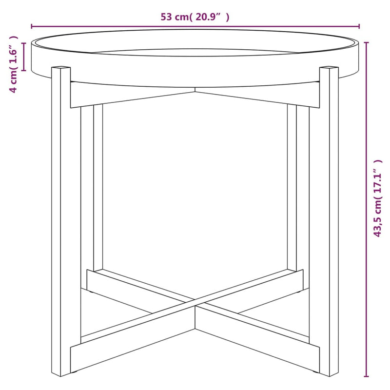 Coffee Table Grey 53x53x43.5cm Engineered Wood&Solid Wood Pine Payday Deals