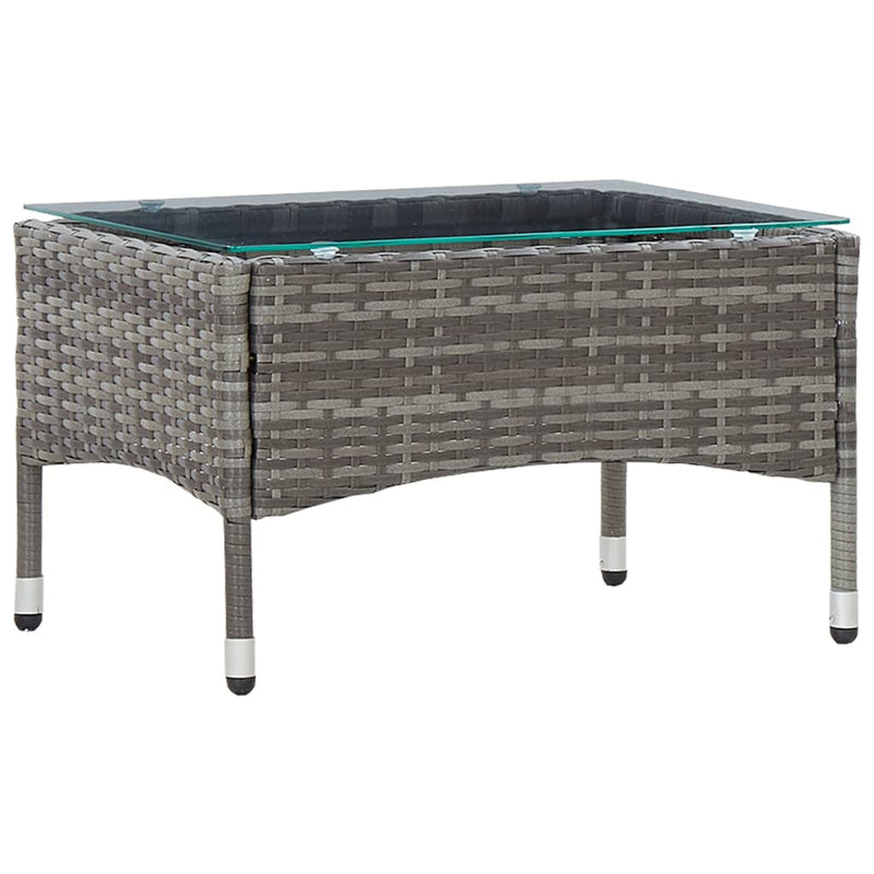 Coffee Table Grey 60x40x36 cm Poly Rattan Payday Deals