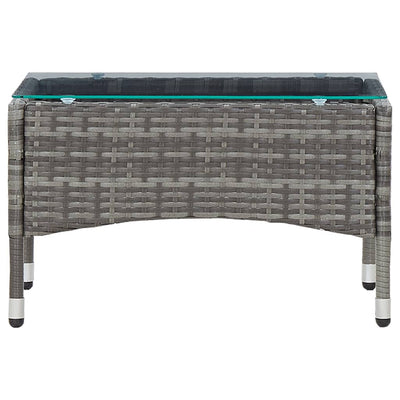 Coffee Table Grey 60x40x36 cm Poly Rattan Payday Deals