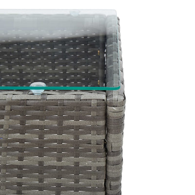 Coffee Table Grey 60x40x36 cm Poly Rattan Payday Deals