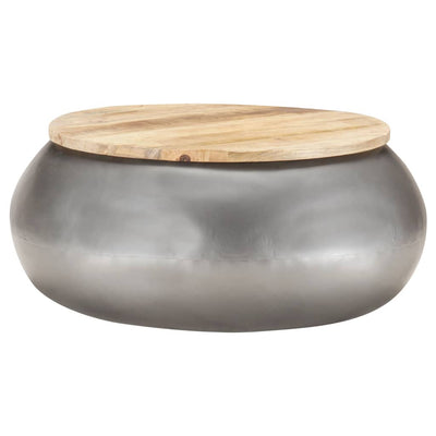 Coffee Table Grey 68x68x30 cm Solid Mango Wood Payday Deals