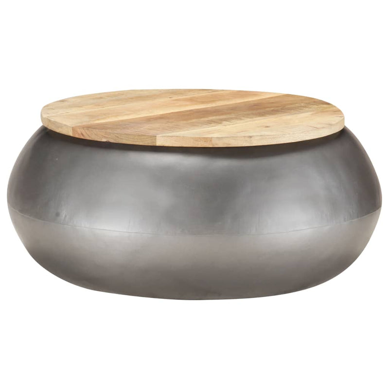 Coffee Table Grey 68x68x30 cm Solid Mango Wood Payday Deals