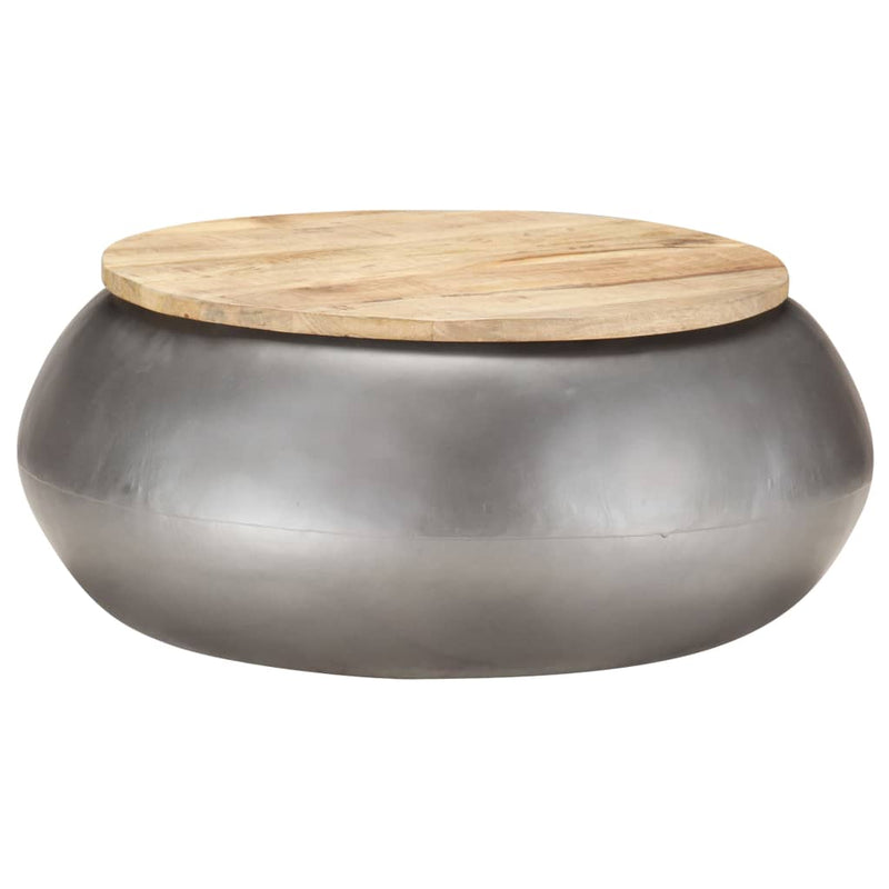 Coffee Table Grey 68x68x30 cm Solid Mango Wood Payday Deals