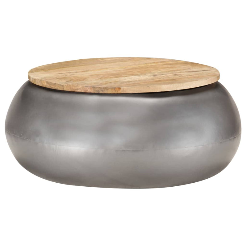 Coffee Table Grey 68x68x30 cm Solid Mango Wood Payday Deals