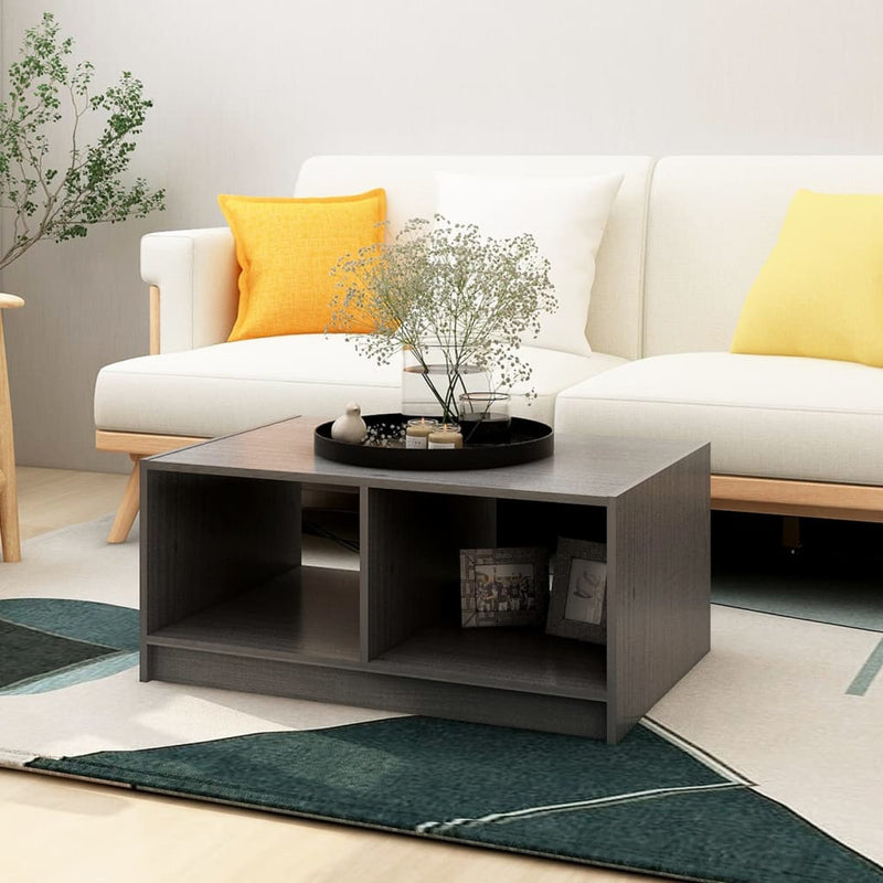 Coffee Table Grey 75x50x33.5 cm Solid Pinewood Payday Deals