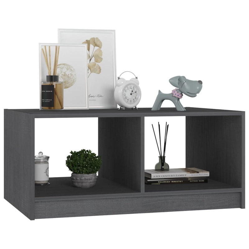 Coffee Table Grey 75x50x33.5 cm Solid Pinewood Payday Deals