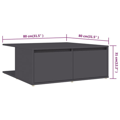 Coffee Table Grey 80x80x31 cm Engineered Wood Payday Deals