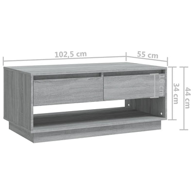 Coffee Table Grey Sonoma 102.5x55x44 cm Engineered Wood Payday Deals
