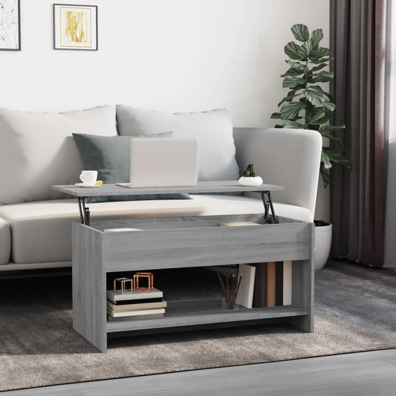 Coffee Table Grey Sonoma 102x50x52.5 cm Engineered Wood Payday Deals