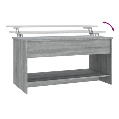 Coffee Table Grey Sonoma 102x50x52.5 cm Engineered Wood Payday Deals