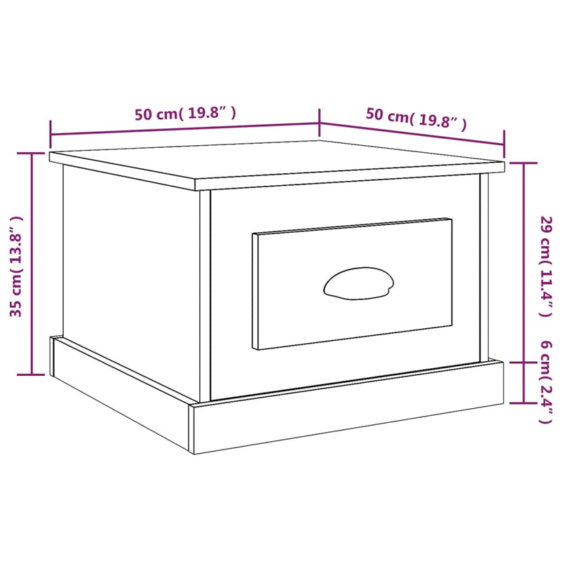 Coffee Table Grey Sonoma 50x50x35 cm Engineered Wood Payday Deals
